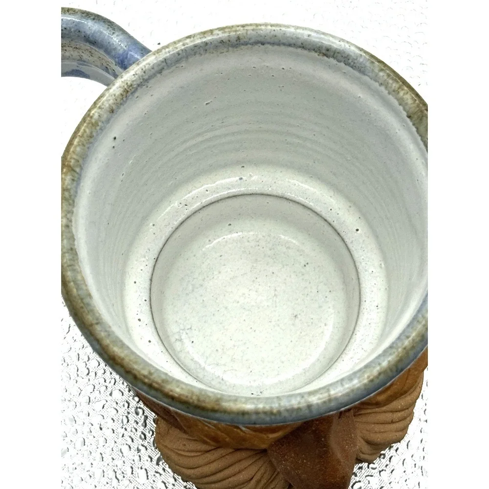 Vtg Face Mug Shaving Lather Cup Mustache Pottery Ceramic Art Park 99 Studio Sign